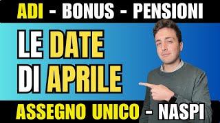 Date Assegno di inclusione Assegno Unico Pensioni Bonus Naspi e Carta Acquisti Aprile 2024 [upl. by Asilanna]