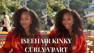 THE BEST CURLY HAIR EVER ISEEHAIR Mongolian Kinky Curly Vpart low maintenance  how I style ampblend [upl. by Lula]