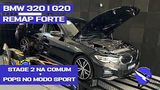 BMW 320 i G20 Remap Forte Stage 2 na comum  Pops no modo Sport [upl. by Monney]