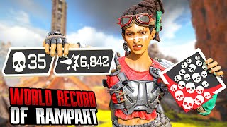 UNBELIEVABLE RAMPART 35 KILLS amp 6842 DAMAGE IN ONE GAME Apex Legends Gameplay [upl. by Koran]