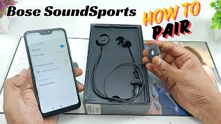 How to Pair BOSE SoundSports wireless Bluetooth earphone [upl. by Laenahtan]