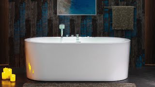 WOODBRIDGE BJ200F0041CH 66quot Whirlpool Water Jetted and Air Bubble Freestanding Bathtub [upl. by Kries275]