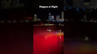 Niagara at night with Canada skyline view niagarafalls niagara canada usa india travel short [upl. by Initirb]