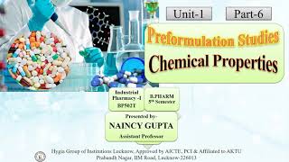 Preformulation Chemical CharacterizationPart 6A [upl. by Rojas541]