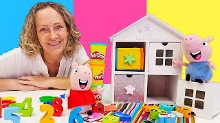 Play Doh Knete Video für Kinder mit Nicole und Peppa Wutz  Wir basteln eine Spielzeugkiste [upl. by Delos969]