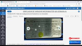 Configuración Variador de Frecuencia MICROMASTER 420 con Simulador ONLINE [upl. by Ysiad]