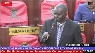 COUNTY ASSEMBLY OF MACHAKOS PROCEEDINGS Third Assembly Third Session 2ND OCTOBER 2024 [upl. by Mirna]