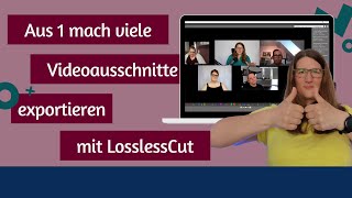 LosslessCut Ganz leicht Videoausschnitte aus einem Video exportieren [upl. by Novelia]