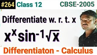 Differentiate xxsin1 √x w r t x DifferentiatonClass 12CalculusMathsAptitudeEnggISc [upl. by Alemak219]