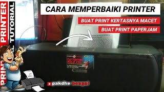 Cara memperbaiki printer kertasnya luset ketika di pakai ngeprint [upl. by Atalie]