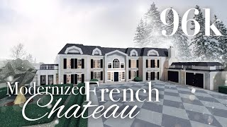 96k Modernized French Chateau  No Advanced Placement  Bloxburg Speedbuild [upl. by Aihsetal567]