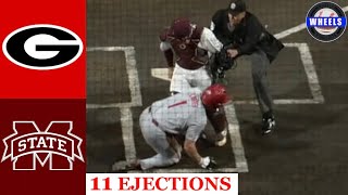 Georgia vs 23 Miss St BENCHES EMPTIED 11 EJECTIONS  2024 College Baseball Highlights [upl. by Bradley]