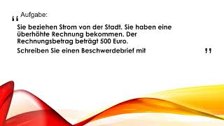 Deutsch B1 Prüfung Brief schreiben Beschwerde schreiben Stromrechnung [upl. by Asiul472]