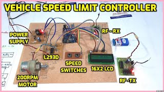 Vehicle Speed Limit Controller  ARDUINO Based Automatic Speed Control System in Speed Limited Areas [upl. by Niuqram676]