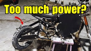 10kW Electric minibike Too much power The rim broke into pieces [upl. by Ocir]