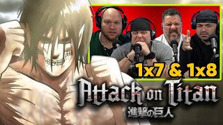 First time watching Attack on Titan reaction episodes 1X7 amp 1X8 Sub [upl. by Torie]