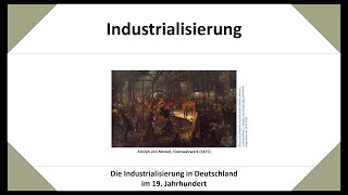 Industrielle Revolution bzw Industrialisierung Deutschlands im 19 Jhdt Dt Bund  Kaiserreich [upl. by Ahsina]