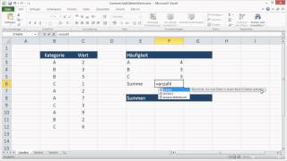 Excel Zählenwenn und Summewenn [upl. by Ambrogino]