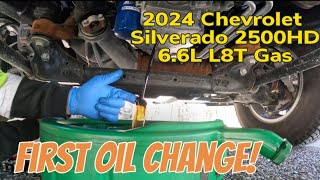 First Oil Change  2024 Chevrolet Silverado 2500HD 66 Gas L8T [upl. by Jacquette]