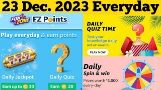 Amazon Fz Points Quiz Answers Today  Amazon Quiz Answers Today  Amazon Quiz Today 23 Dec2023 Quiz [upl. by Greenland]