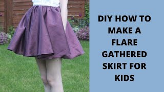 DIY HOW TO MAKE A FLARE GATHERED SKIRT FOR KIDS [upl. by Autumn101]