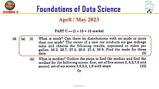 CS3352 Foundations of Data Science Solved University Question AprMay 2023 cs3352 [upl. by Orford]