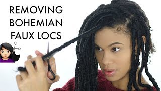 HOW TO SAFELY REMOVE BOHEMIAN FAUX LOCS amp BUILD UP [upl. by Aititil430]