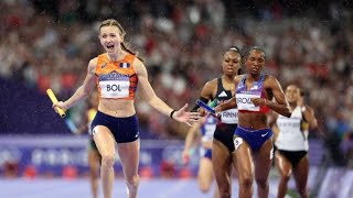 Fenomenale Femke Bol bezorgt 4x400 meter gemengde estafette goud op Olympische Spelen [upl. by Salomo]