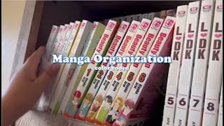 manga vlog  organizing by color  bonus clip ⋆｡🌷 [upl. by Siravat]