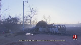 Family Saved From Trailer Moments Before Grass Fire Destroys Home [upl. by Ashbaugh]