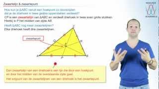 Wat is een zwaartelijn en zwaartepunt van een driehoek havovwo 1  WiskundeAcademie [upl. by Razaele690]