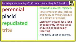 Boosting understanding of 19th century vocabulary for GCSE  M E Braddon [upl. by Icram]