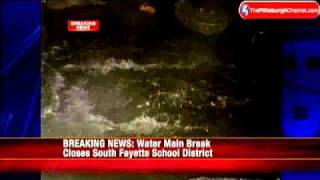 South Fayette Water Main Break Closes Schools Roads [upl. by Inaflahk246]