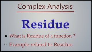 Residue complex analysisExamplePart 1Theta Classes [upl. by Ariahay]