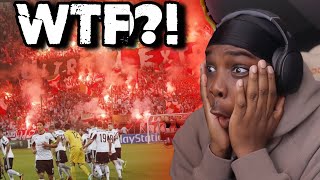 THIS IS CRAZY  American Football Fans vs European Football Fans REACTION [upl. by Ettezyl709]