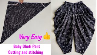 Very Easy Baby Dhoti Pant Cutting and stitching  Dhoti pant cutting and stitching [upl. by Stephania]