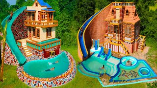 Amazing Build Top 2 Villa House Water Slide amp Swimming Pool For Entertainment Place In The Forest [upl. by Giuditta353]