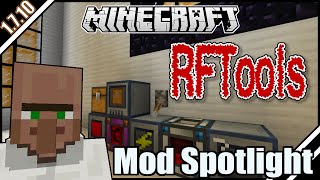 RFTools Mod Spotlight Minecraft 1710 RF Networks AutoCrafting Chest Scanner amp More [upl. by Lateh874]