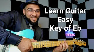 The Key of Eb Guitar Lesson Chords Shapes and Scales [upl. by Seugram]