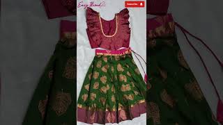 4 to 5 years old kids pavadai sattai cutting and stitching part1 pavadai sattai  shortscrop top [upl. by Michell124]