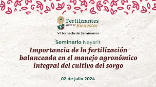 S3 Nayarit Importancia de la fertilización balanceada en el manejo agronómico integral del sorgo [upl. by Eltsyrhc]