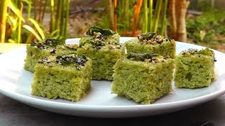 Vegan Vegetarisches Indisches Rezept Grüne Moong Dhokla [upl. by Harbison864]