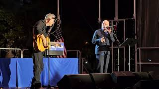 Michael Stipe and Jason Isbell at HarrisWalz rally Schenley Plaza Pittsburgh PA 1042024 [upl. by Sheree]