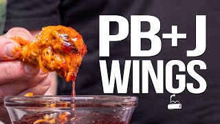 PEANUT BUTTER AND JELLY CHICKEN WINGSOMG  SAM THE COOKING GUY [upl. by Morrison]