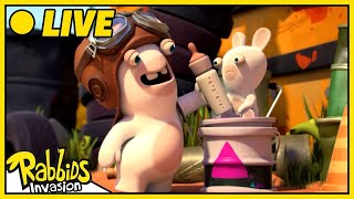 LIVE 🔴 Mini Rabbid goes on an adventure  Rabbids Invasion  Cartoon for Kids [upl. by Arahd]