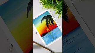 Painting Easiest Landscape 🏞️🏞️🏞️shorts youtubeshorts painting drawing landscape art [upl. by Nofets]