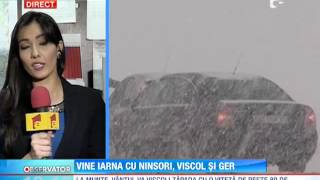 Vine iarna Viscol şi ninsoare abundentă [upl. by Mei]