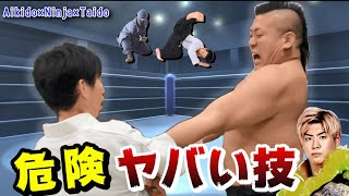 Amazing Professional wrestlers receive Aikido Taido and Ninja special moves PART1 [upl. by Sosna]