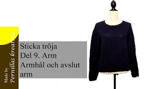 Del 910 Sticka tröja Arm armhål och avslut på arm [upl. by Niveb]