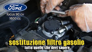 sostituzione filtro gasolio focus [upl. by Alleber]